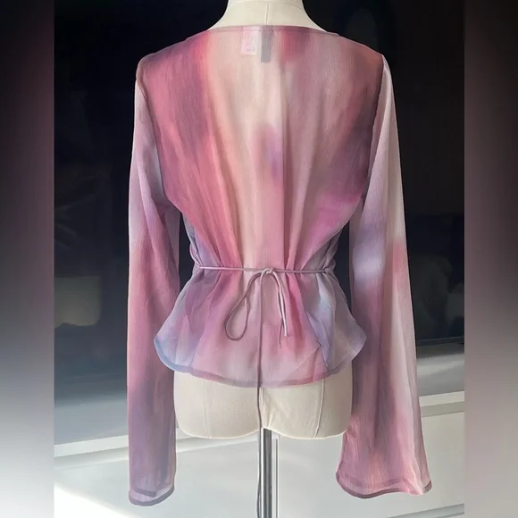 H&M Sheer Pink/Lavender Wrap Top and Dress - Picture 2 of 6